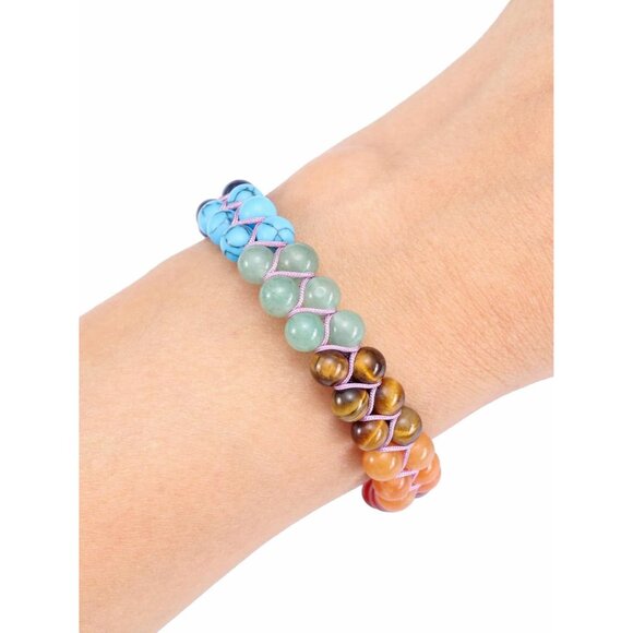 Life Tree Charm Crystals Yoga Stone Bead Chakra Relax Bracelet for Womens Mens - Picture 3 of 7